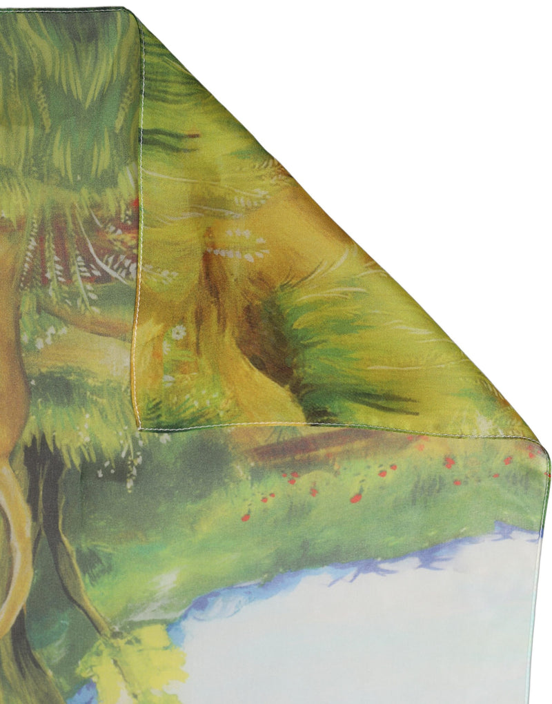 Dolce & Gabbana Light Blue Silk Landscape Foulard Scarf