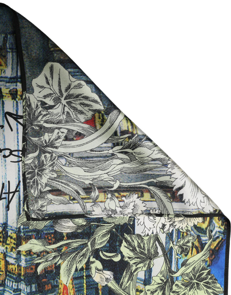 Dolce & Gabbana Multicolor Printed Silk Square Foulard Scarf