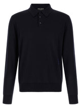 Dolce & Gabbana Blue Virgin Wool Polo Shirt