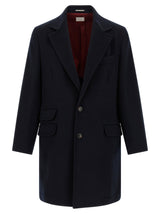 Brunello Cucinelli Blue Virgin Wool Coat