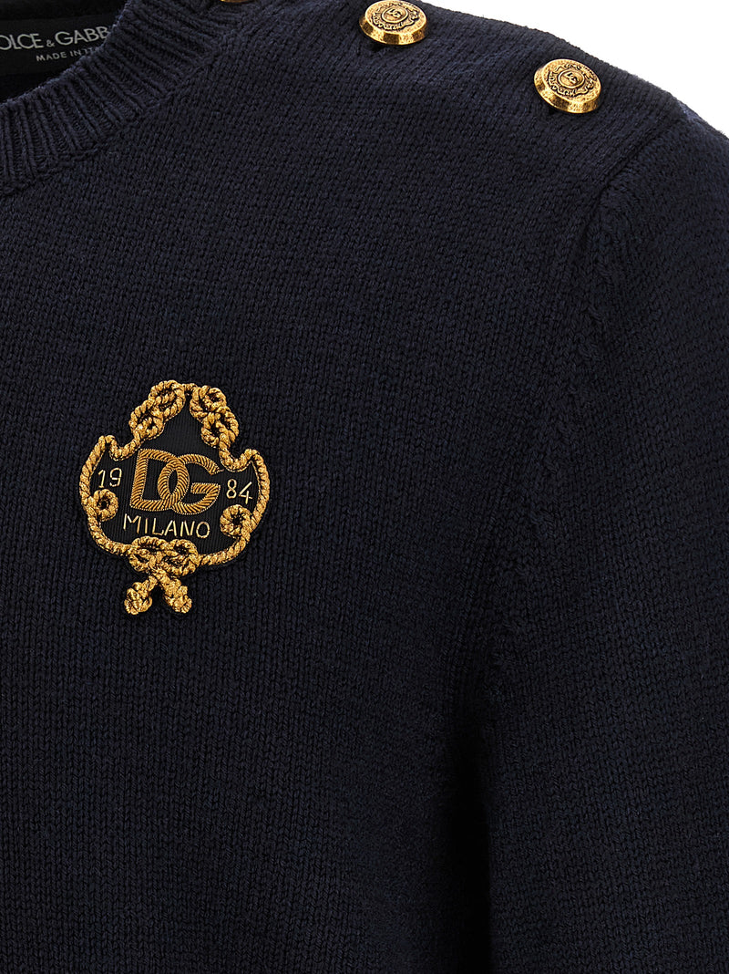 Dolce & Gabbana Blue Virgin Wool Cardigan