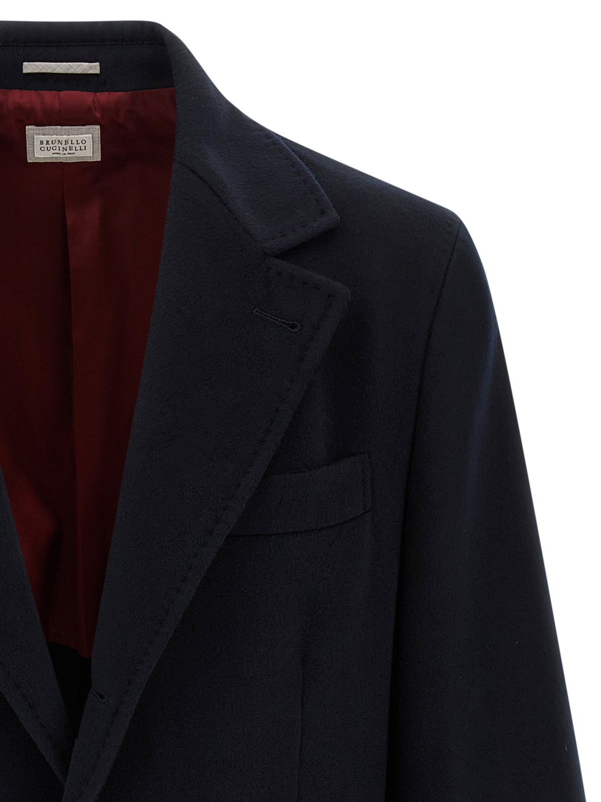 Brunello Cucinelli Blue Virgin Wool Coat