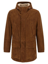 Brunello Cucinelli Brown Lamb Leather Leather Jacket