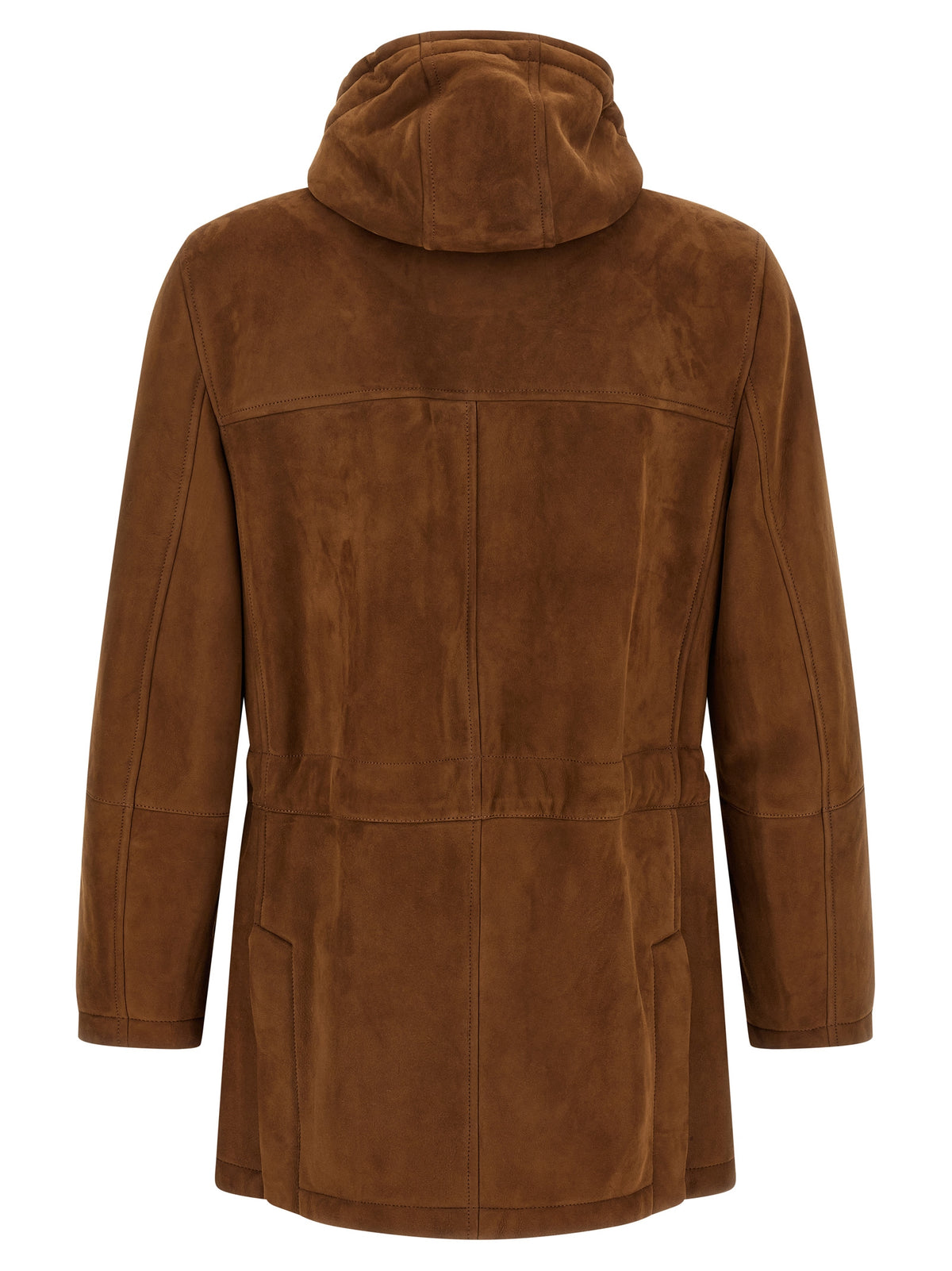 Brunello Cucinelli Brown Lamb Leather Leather Jacket