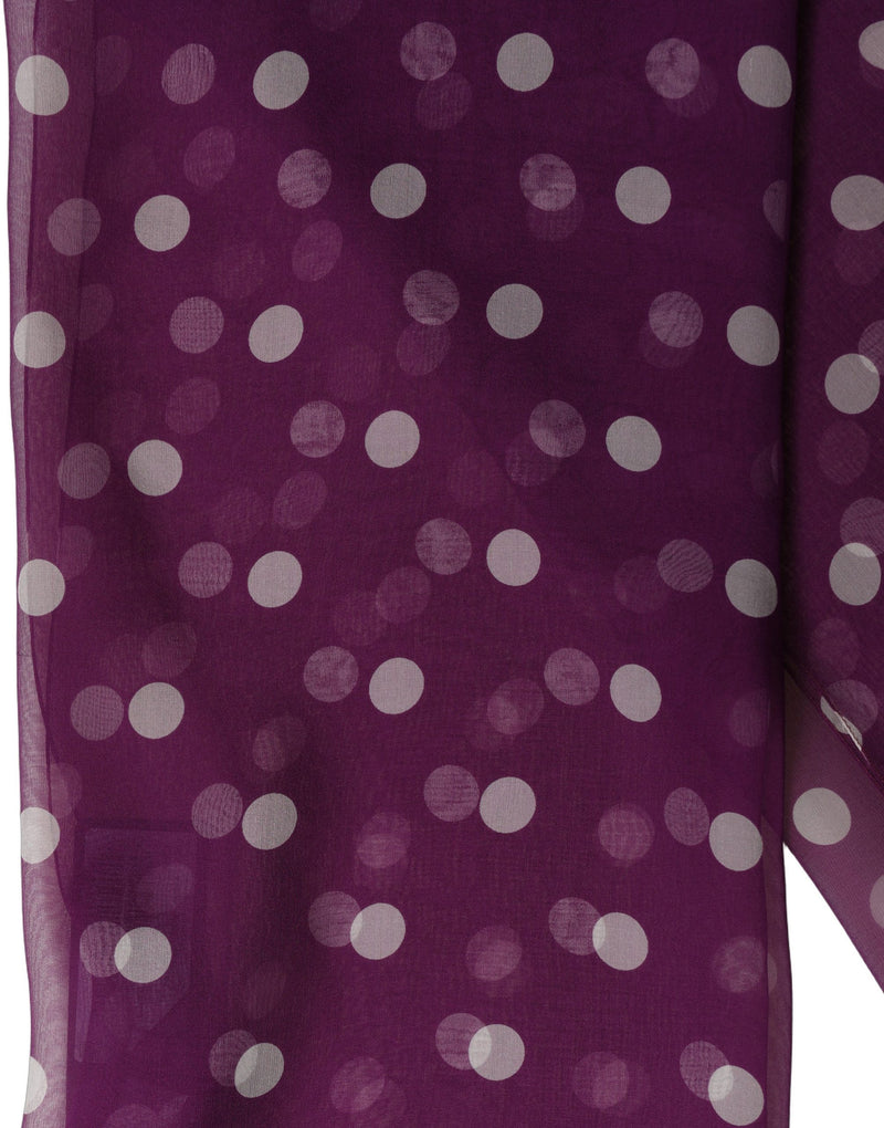 Dolce & Gabbana Purple White Polka Dot Square Foulard Scarf