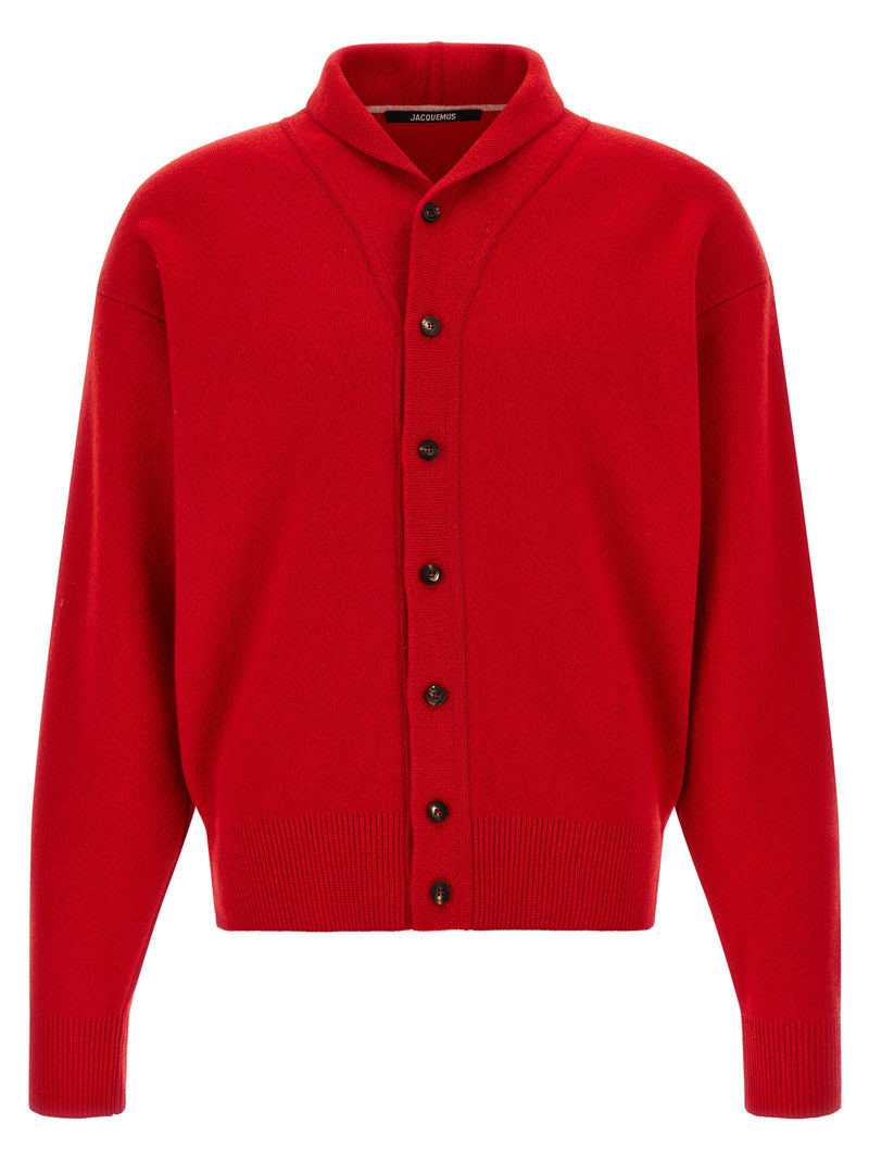 Jacquemus Red Merino Wool Cardigan