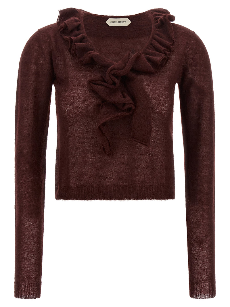 Alberta Ferretti Bordeaux Polyamide Cardigan