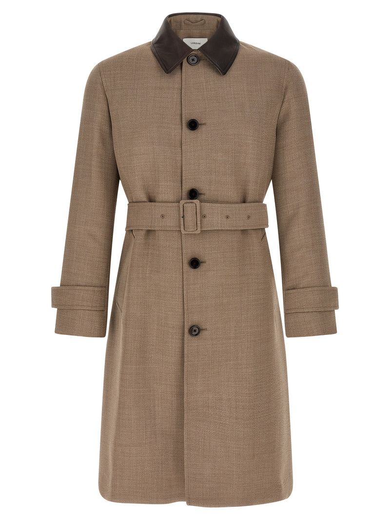 Lardini Beige Virgin Wool Coat