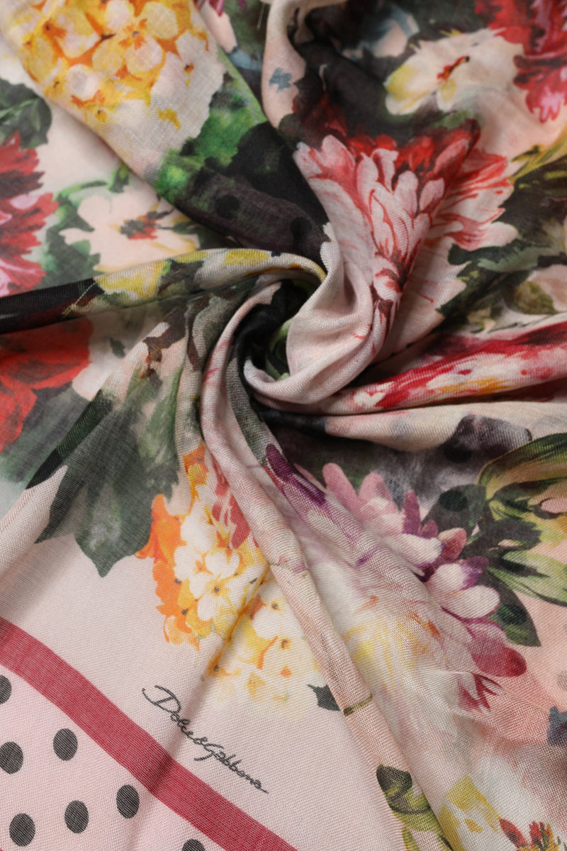 Dolce & Gabbana Multicolor Floral Cashmere Stole Scarf