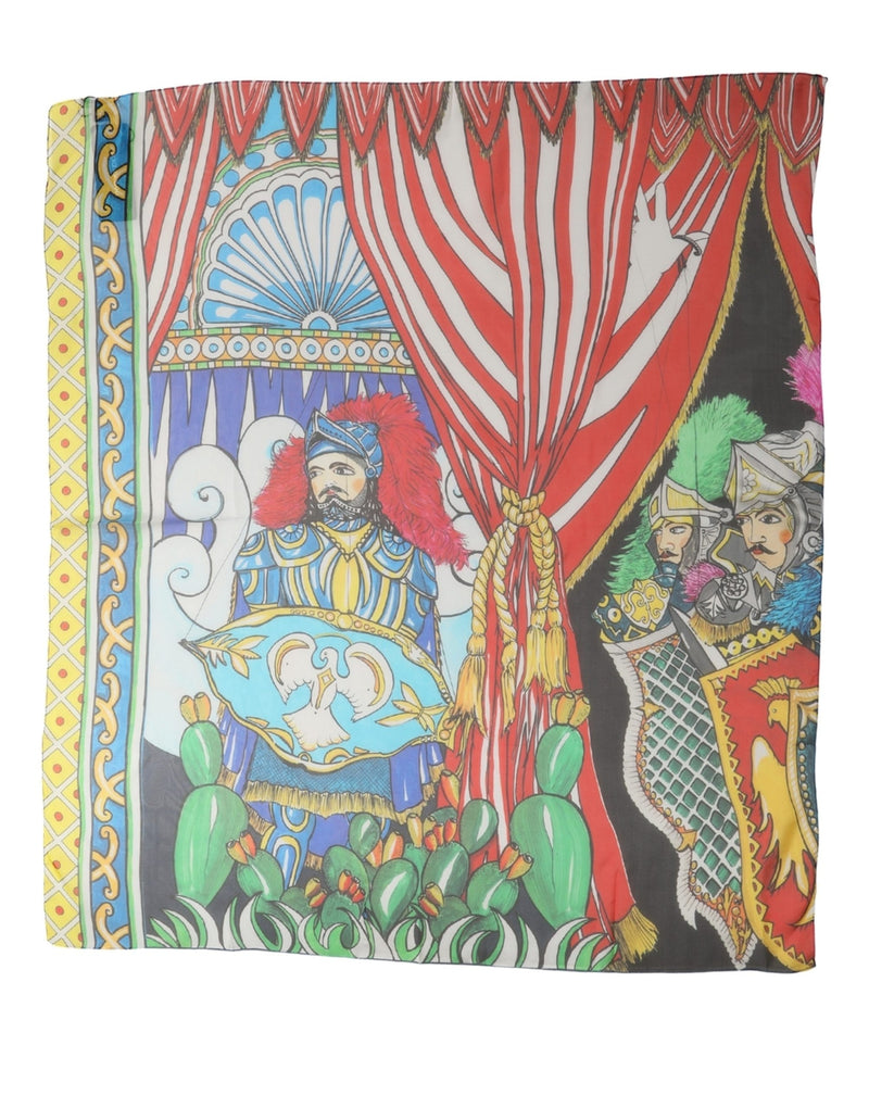 Dolce & Gabbana Multicolor Silk Printed Square Foulard Scarf