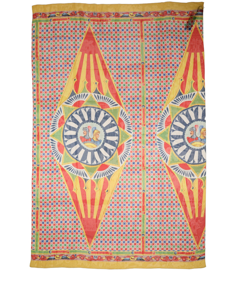 Dolce & Gabbana Multicolor Silk Carretto Print Stole Scarf