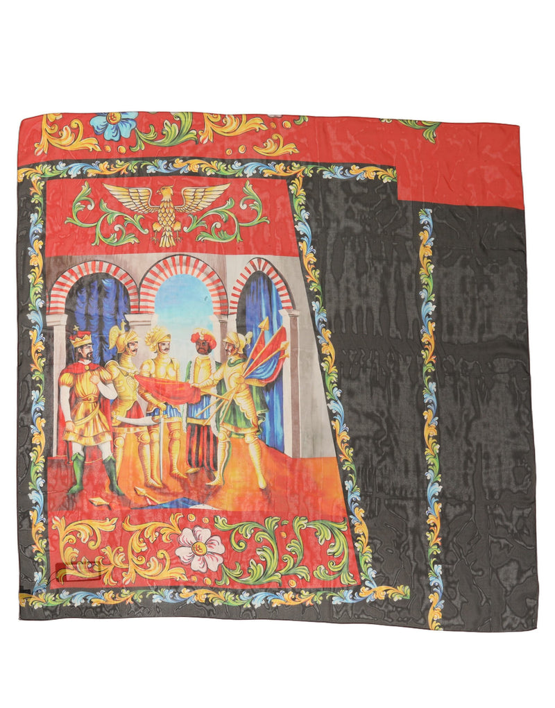 Dolce & Gabbana Multicolor Silk Printed Square Foulard Scarf