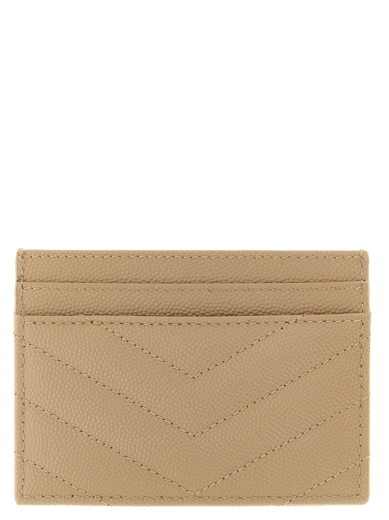 Saint Laurent Beige Calfskin Cardholder