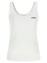 Chloé White Cotton Tank Tops
