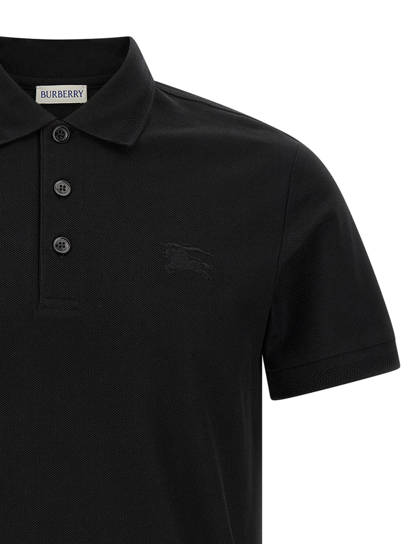 Burberry Black Cotton Polo Shirt