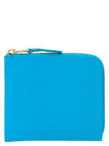Comme Des Garçons Blue Calfskin Cardholder