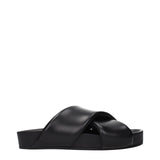 Jil Sander Black Leather Slippers