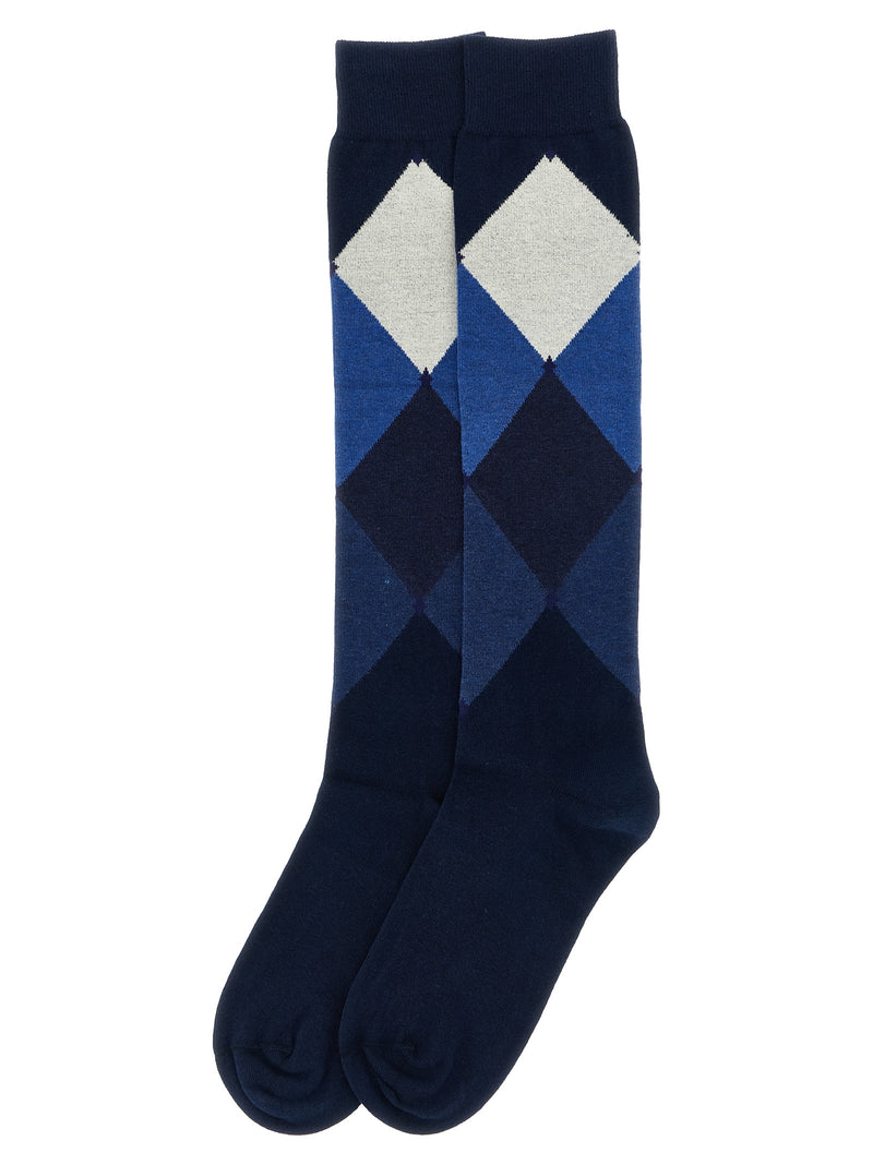 Ballantyne Blue Cotton Socks