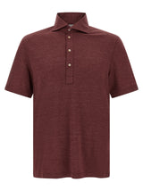 Brunello Cucinelli Bordeaux Virgin Wool Polo Shirt