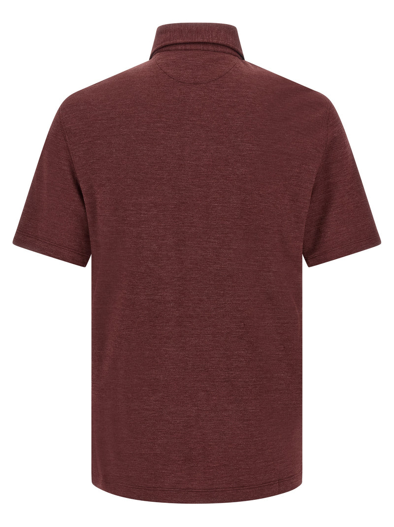 Brunello Cucinelli Bordeaux Virgin Wool Polo Shirt
