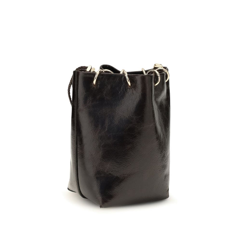Benedetta Bruzziches Black Calf Leather Bos Taurus Backet Bag