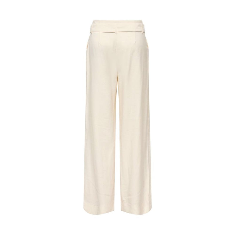 Only Cream Polyester Dress Pants