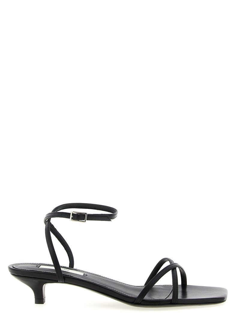 TOTEME Black Leather Mid Heel Pumps