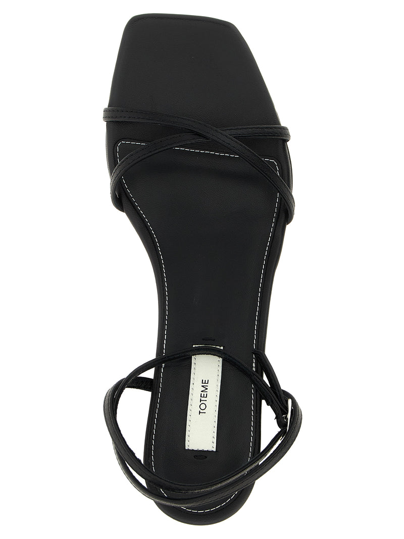 TOTEME Black Leather Mid Heel Pumps