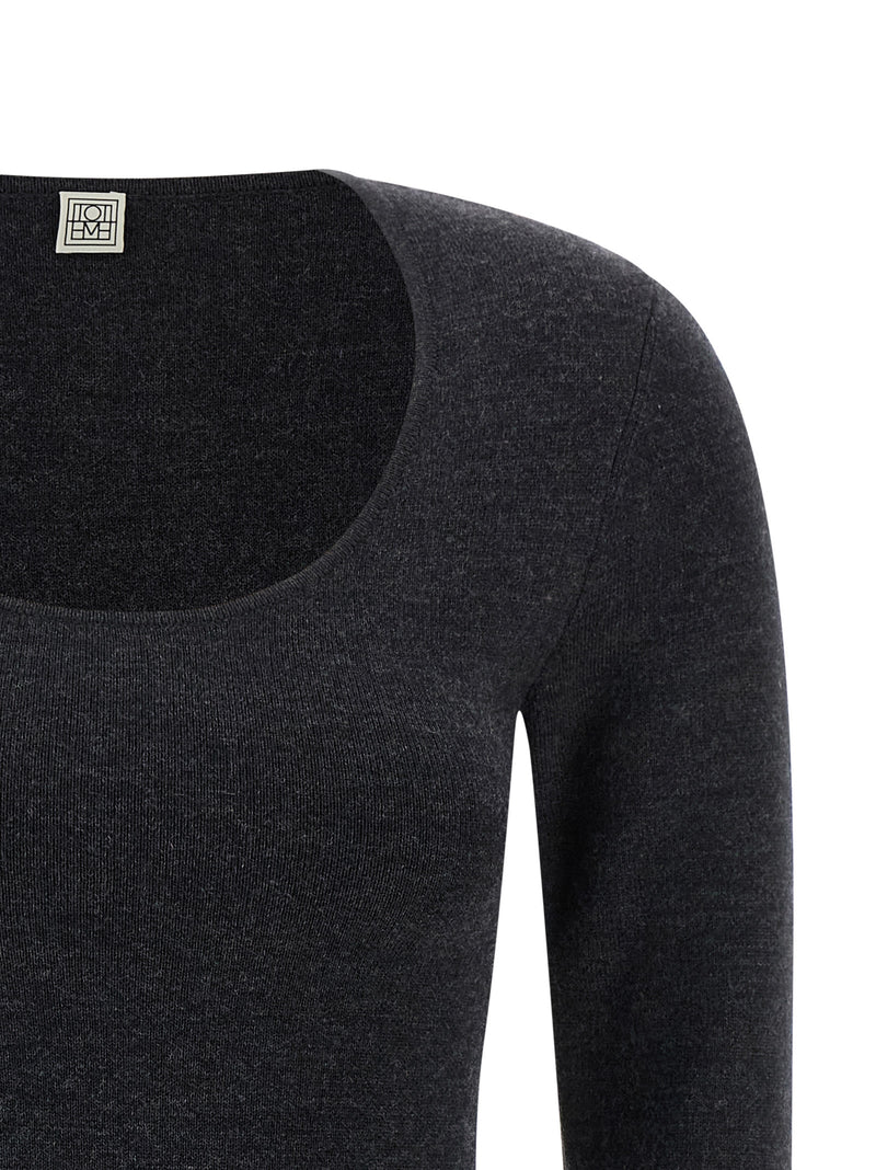 TOTEME Gray Viscose Cardigan