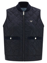 Prada Blue Recycled Polyamide Sleeveless Jacket