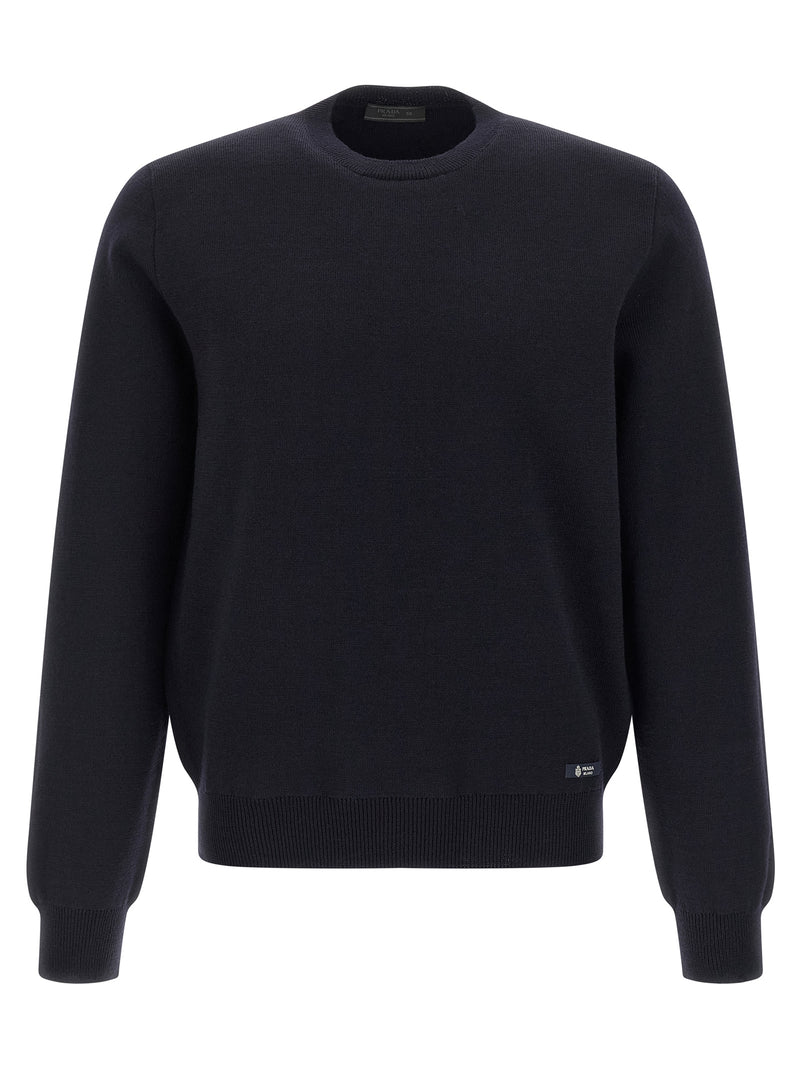 Prada Blue Virgin Wool Cardigan