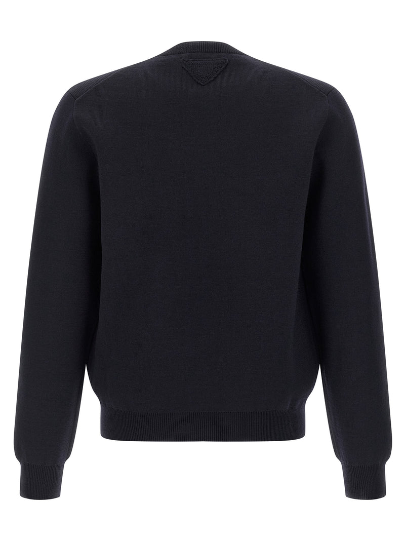 Prada Blue Virgin Wool Cardigan