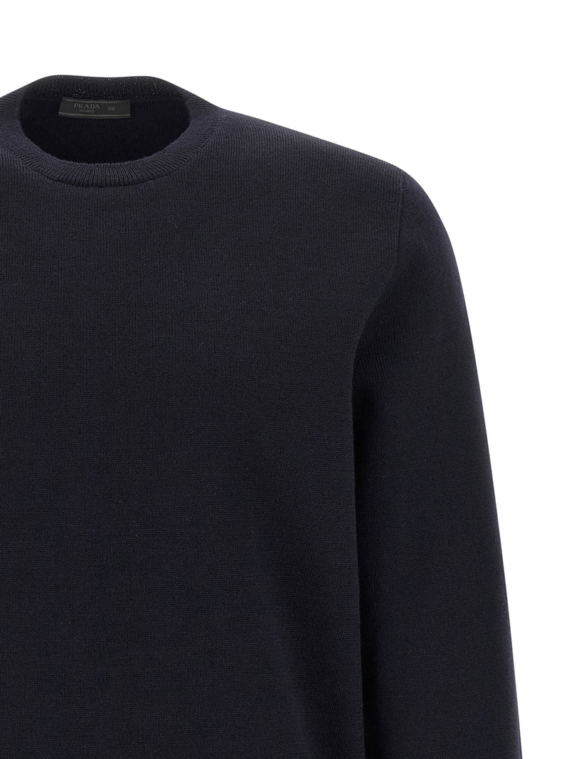 Prada Blue Virgin Wool Cardigan