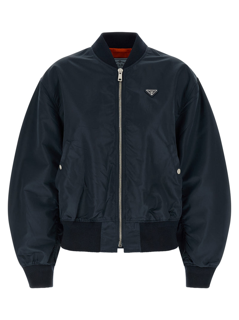 Prada Blue Polyamide Bomber