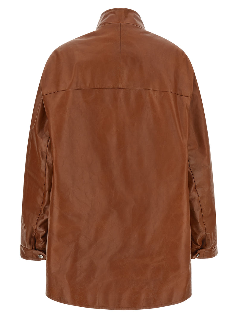 Prada Brown Calfskin Leather Jacket
