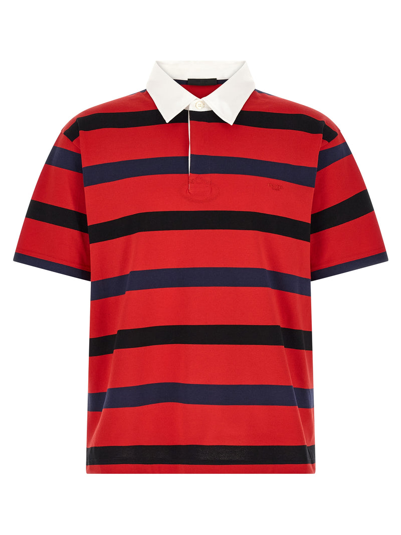 Prada Red Cotton Polo Shirt