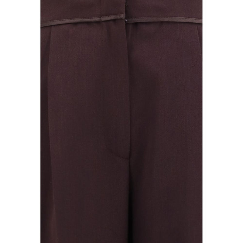 Forte_Forte Purple Polyester Casual Pants
