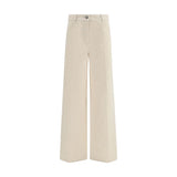 Forte_Forte White Cotton Casual Pants