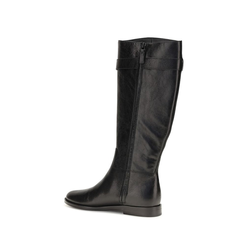 Tory Burch Black Calf Leather Bos Taurus Lace-Up Boots