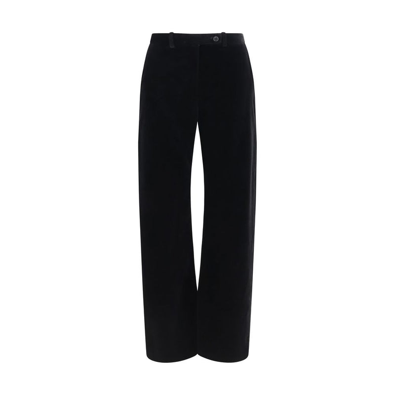 Khaite Black Viscose Casual Pants