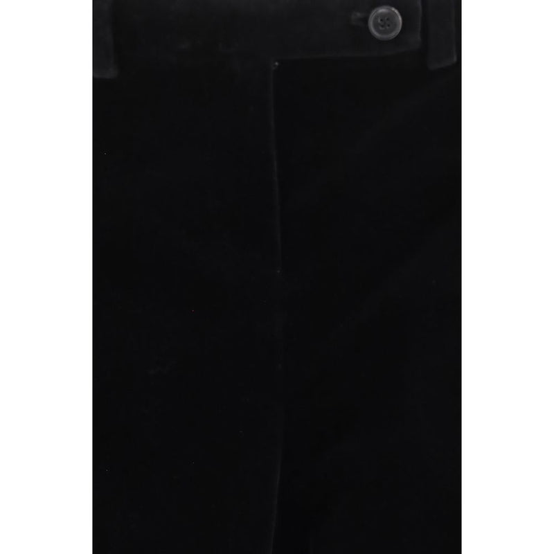 Khaite Black Viscose Casual Pants