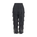 Valentino Garavani Black Silk Casual Pants