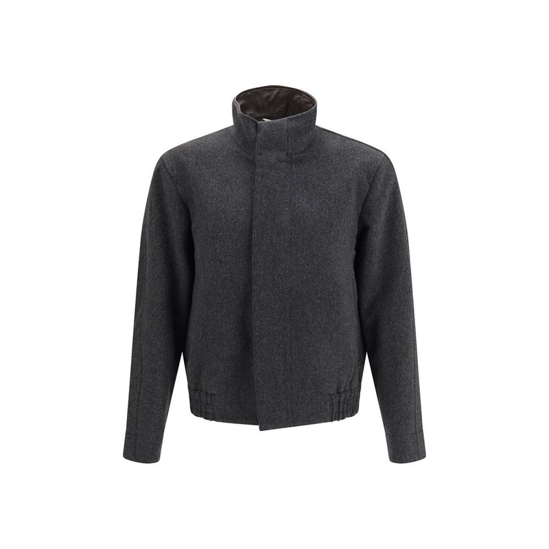 Lardini Gray Wool Oves Aries Bomber