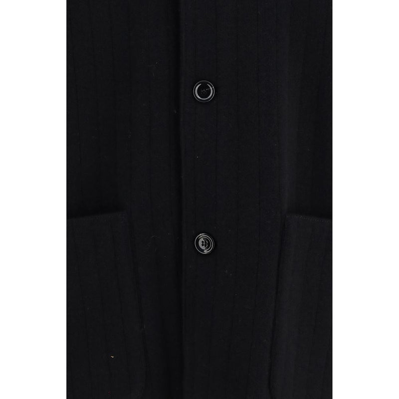 Lardini Black Wool Oves Aries Full-Length Jacket