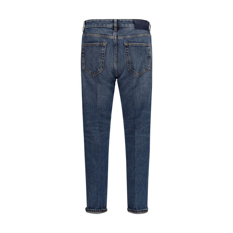 PT Torino Blue Cotton Straight-Leg Jeans