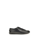 Dolce & Gabbana Black Calf Leather Bos Taurus Low Top Sneakers