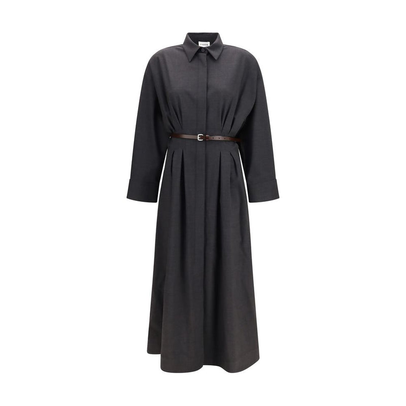 P.A.R.O.S.H. Gray Wool Oves Aries Casual Dress