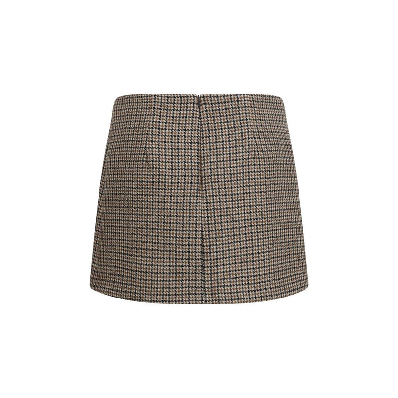 P.A.R.O.S.H. Brown Wool Oves Aries Mini Skirt