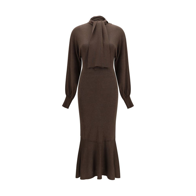 Jacquemus Brown Silk Casual Dress