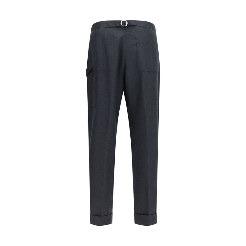 Umit Benan Gray Wool Oves Aries Dress Pants